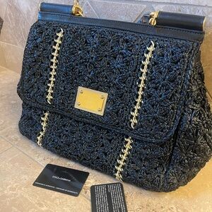 Dolce and gabbana handbag black and gold